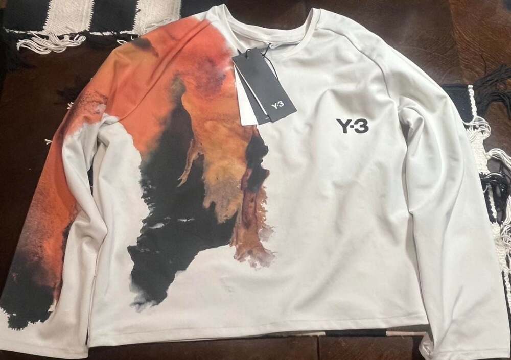 Adidas Y-3 Women's Tennis Pro Cropped Long Sleeve Graphic Tee